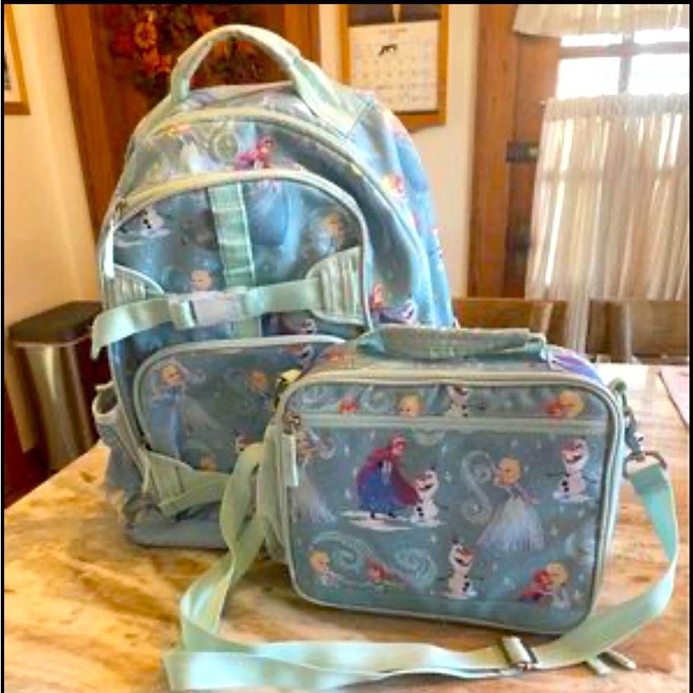 Potterybarn Frozen full size book bag and lunch box.